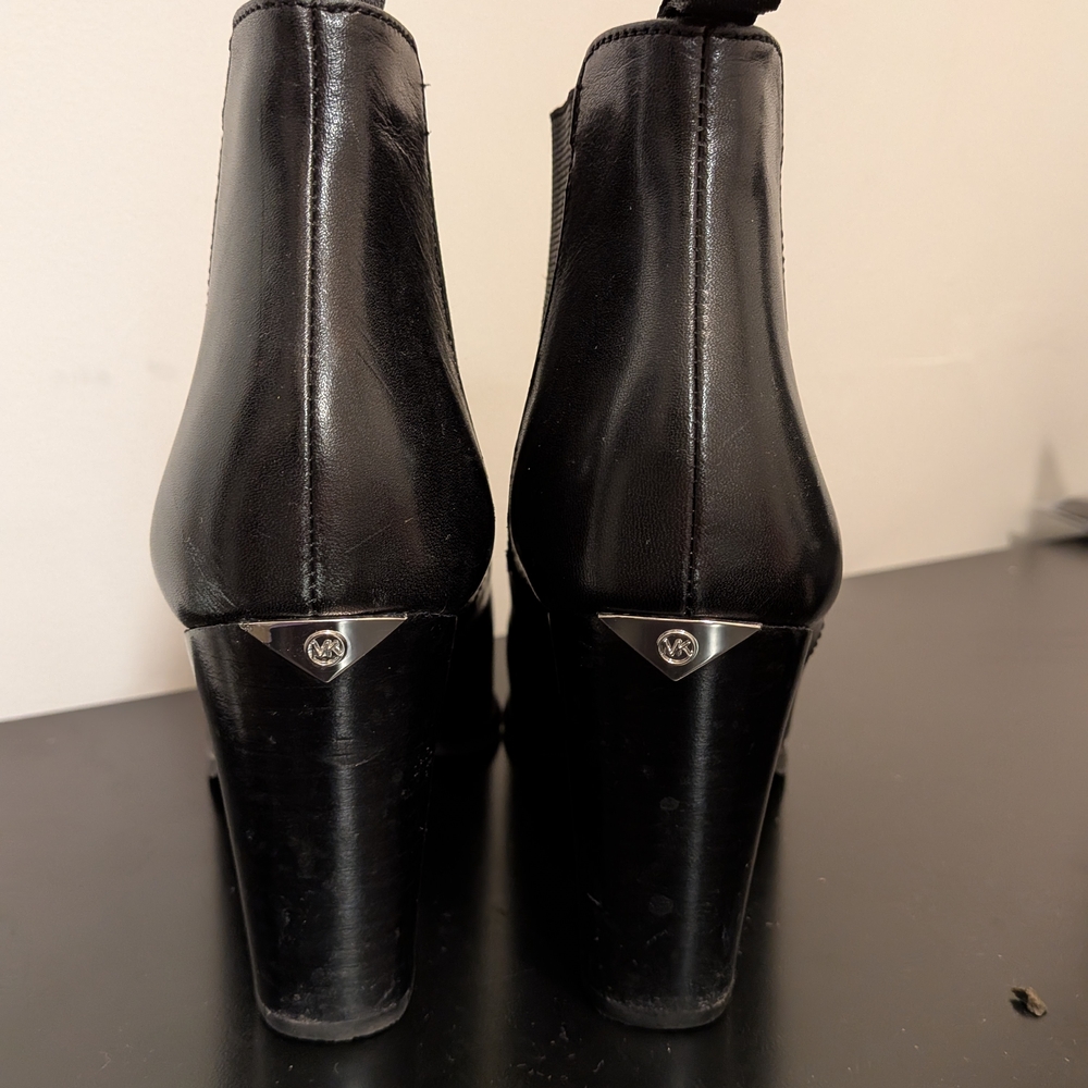 Michael Kors Black Leather Ankle Booties - Picture 2 of 5